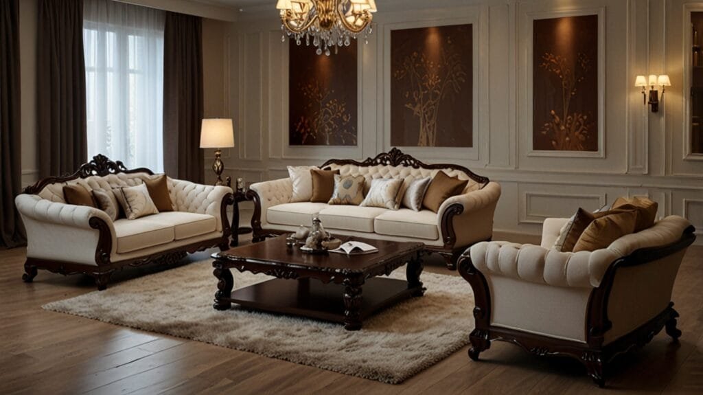 Wooden Luxury Sofa Set